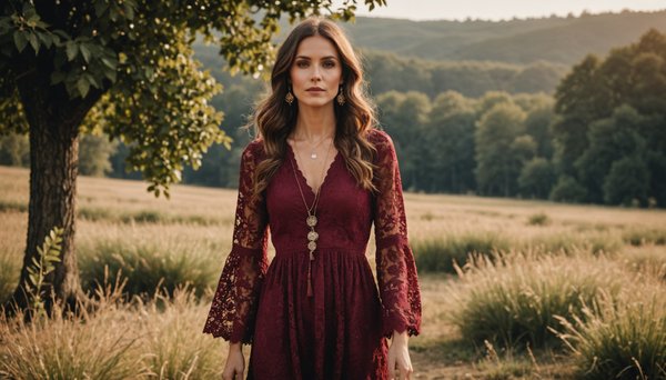 Robe bohème dentelle bordeaux : l'élégance intemporelle révélée
